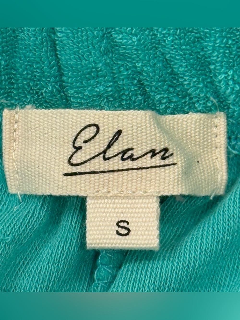 Elan Terry Cloth Matching Set Crop Top Shorts Teal Small Medium Beachy Resort - Picture 8 of 12